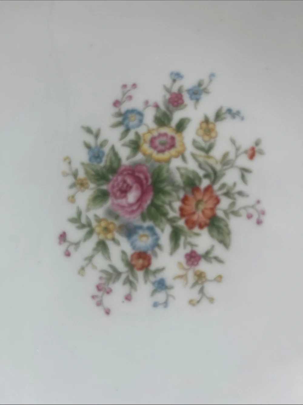 Noritake Cream, Blue and Gold Floral Porcelain Serving Platter